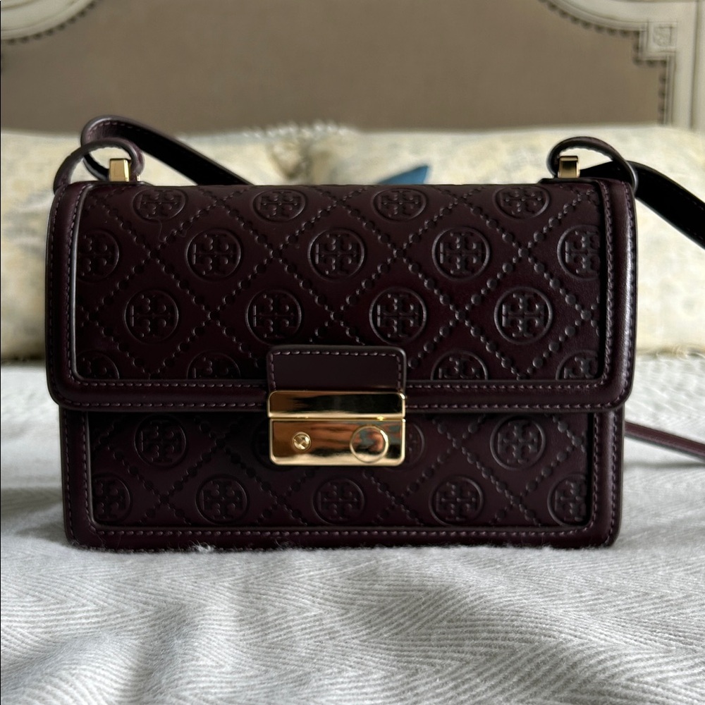Tory Burch cordovan leather shoulder bag